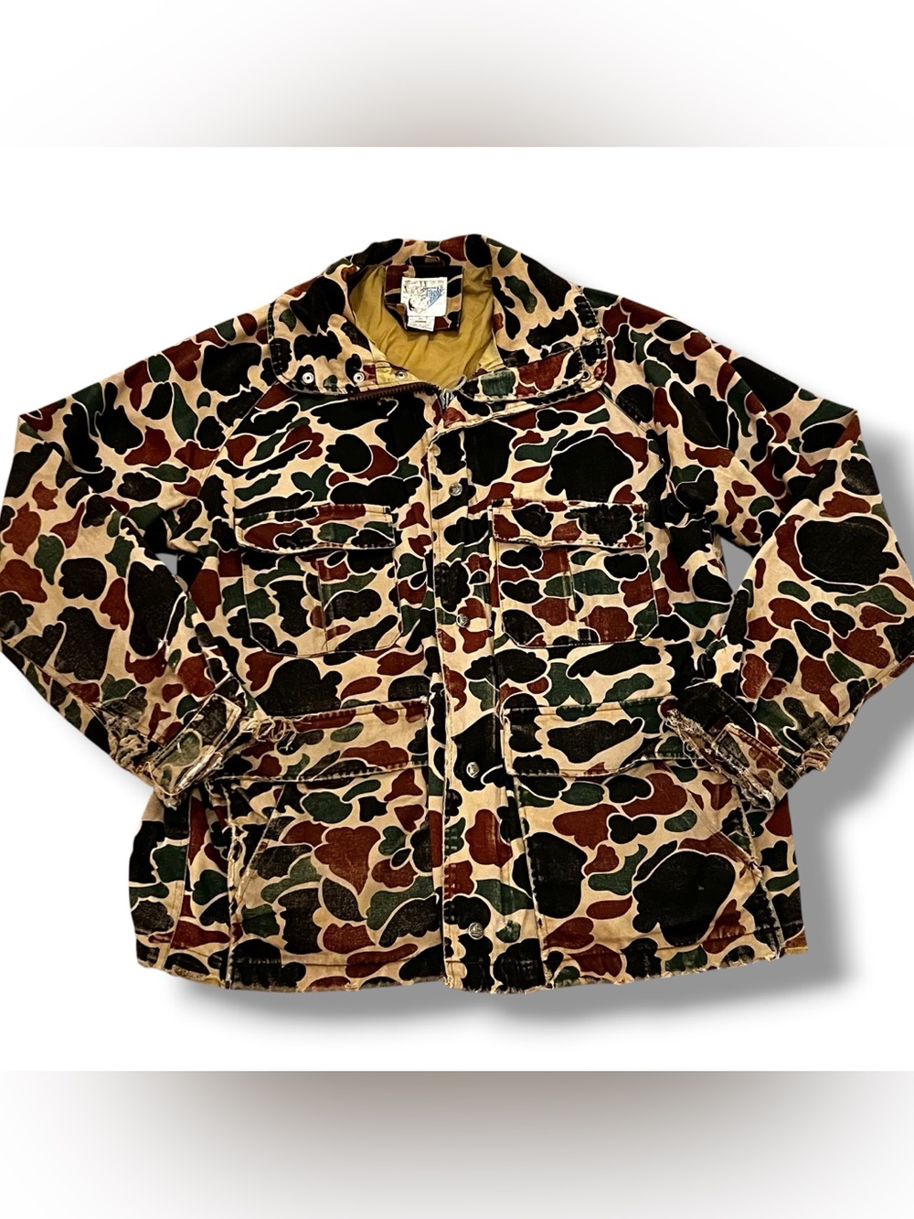 Vtg Trophy Club Duck Camo Field Jacket Utility Hunting Coat Mens XL F-1